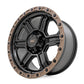 Rough Country 79 Series Wheel | One-Piece | Semi Gloss Black w/Bronze Ring | 18x9 | 6x135 | 0mm