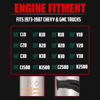 Black Thermal Coated Exhaust Headers 1 5/8 Inch Primaries 2.5 Inch Collectors Steel Fits 1973-1987 Chevy GMC C10 K10 C20 K20 C30 K30 Blazer Suburban Jimmy Small Block Chevy Truck 2WD 4WD V8