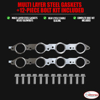 Ceramic Coated LS Swap Long Tube Headers for 1973–1987 Chevy GMC C10 K10 Square Body Trucks and 1988–1991 Blazer Jimmy Suburban 2WD 4WD with MLS Gaskets by Certified Automotive Experts