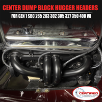 Black Block Hugger Headers – SBC