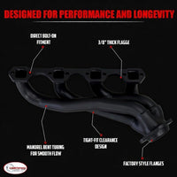 Black Thermal Barrier Coated Shorty Headers for 1979-1993 Ford Mustang 5.0 302 V8 Engine