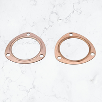Certified Automotive Experts – 3 Inch Copper Exhaust Header Collector Gasket Set – Heavy Duty Reusable Exhaust Flange Seal for SBC BBC 302 350 383 454 – 3 Bolt Design – Leakproof O-Ring Seal