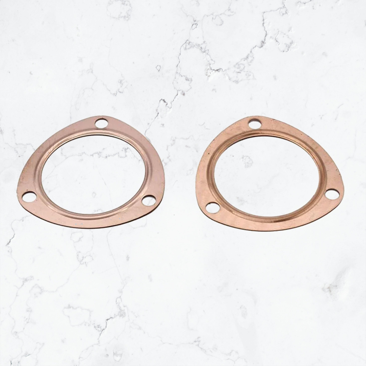 Certified Automotive Experts – 3 Inch Copper Exhaust Header Collector Gasket Set – Heavy Duty Reusable Exhaust Flange Seal for SBC BBC 302 350 383 454 – 3 Bolt Design – Leakproof O-Ring Seal