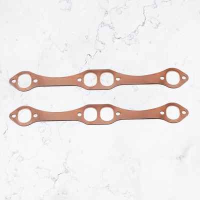 Certified Automotive Experts – Copper Header Gaskets Small Block Chevy 265 283 302 305 327 350 383 400 SBC Exhaust Manifold Gasket Set Reusable No Leak Oval Port Gaskets Fits Gen 1 Engines 1955–2002