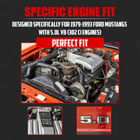 Polished Stainless Steel Shorty Headers for Ford Mustang 1979-1993 5.0L V8
