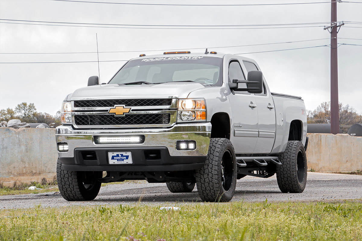 LED Light Kit | Fog Mount | Dual 2" Black Pair | Chevy Silverado 2500 HD/3500 HD (11-14)