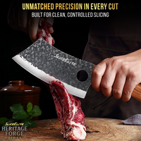 SliceElite 2PCS Hand-Forged Butcher Knife Set | Cleaver & Viking Knives for Meat Cutting | Professional Chef Knife Gift Box, Perfect BBQ Tool for Men