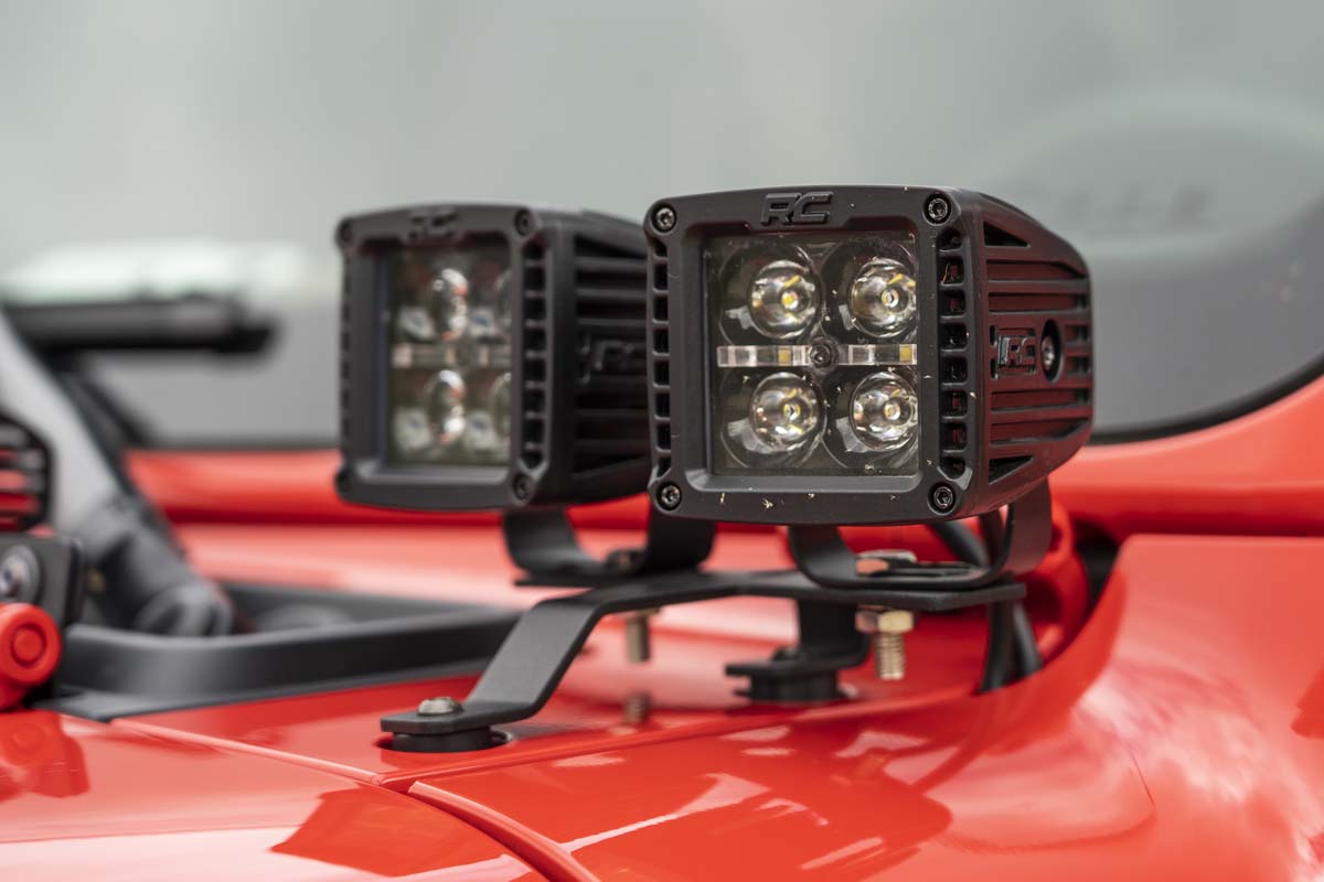 Jeep Quad LED Light Pod Kit  - Black Series w/ Amber DRL (18-24 JL / 20-24 Gladiator)