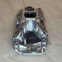 Polished Aluminum High Rise Single Plane Intake Manifold for Big Block Chevy with Oval Port Heads - 396, 402, 427, 454