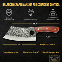 SliceElite Hand-Forged Butcher Cleaver Knife | Heavy-Duty Meat Cutting Tool with Gift Box | Professional Kitchen & BBQ Knife