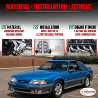 79-93 Mustang 5.0L Ceramic Shorty Headers | Direct Bolt-On