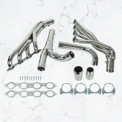 Certified Automotive Experts Exhaust Header with Y-Pipe – Fits 2014–2017 Silverado, Sierra, Escalade, Yukon, Tahoe – 5.3L/6.2L V8 – Polished Stainless Steel