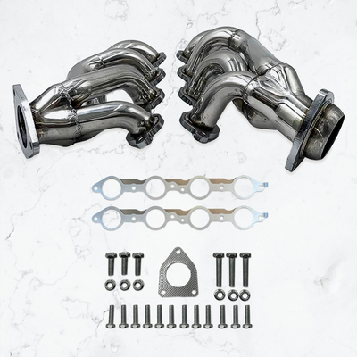 Replacement Header for LS V8 Engines – With MLS Gaskets and Right Side Beveled Flange – 304 Stainless Steel