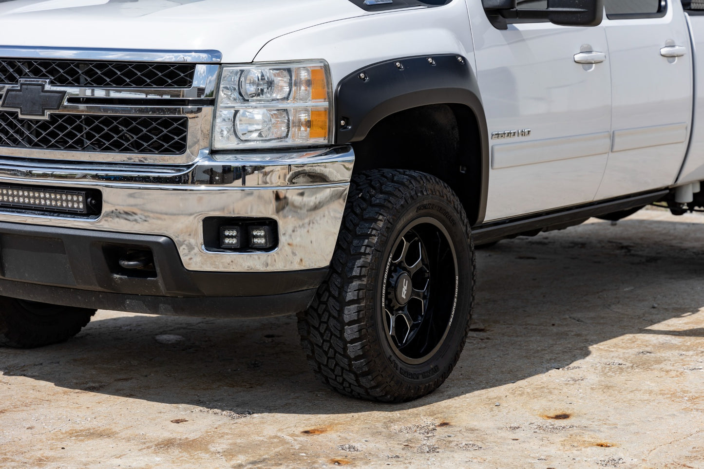 Pocket Fender Flares | 6'7" & 8' Bed | 46 Stealth Gray | Chevy Silverado 1500/2500HD/3500HD (07-14)