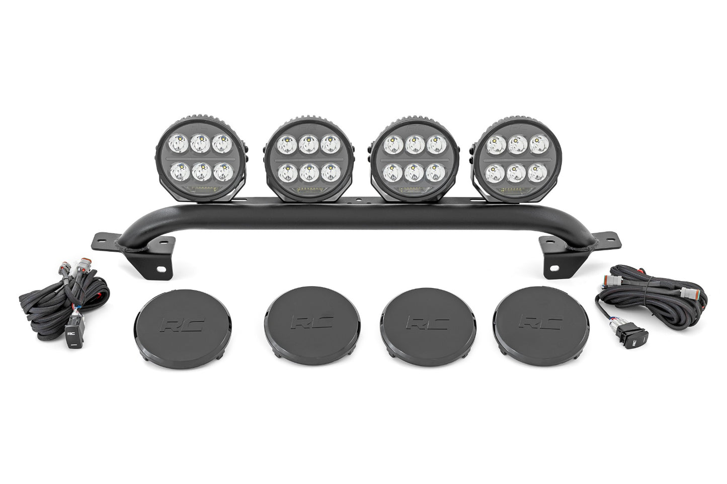 Light Bar Mount | 6.5 Inch Round LED (Quad) | OE Modular Steel | Ford Bronco (21-24)