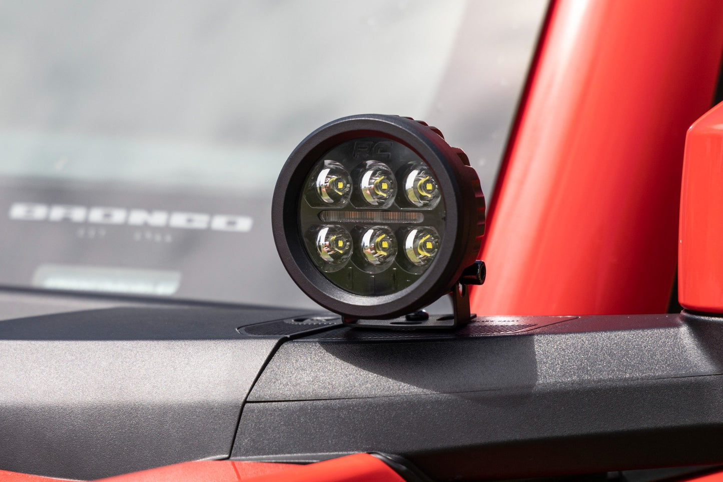 LED Light Kit | Ditch Mount | 3.5" Black Round Pair | Amber DRL | Ford Bronco (21-24)