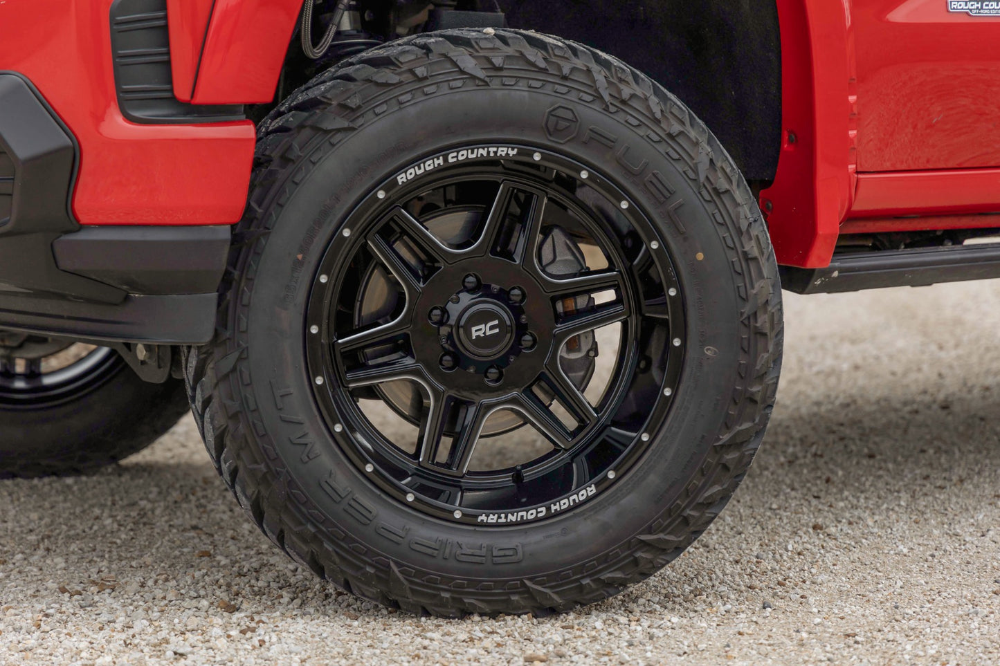 Rough Country 92 Series Wheel | Machined One-Piece | Gloss Black | 18x9 | 5x5 | +0mm