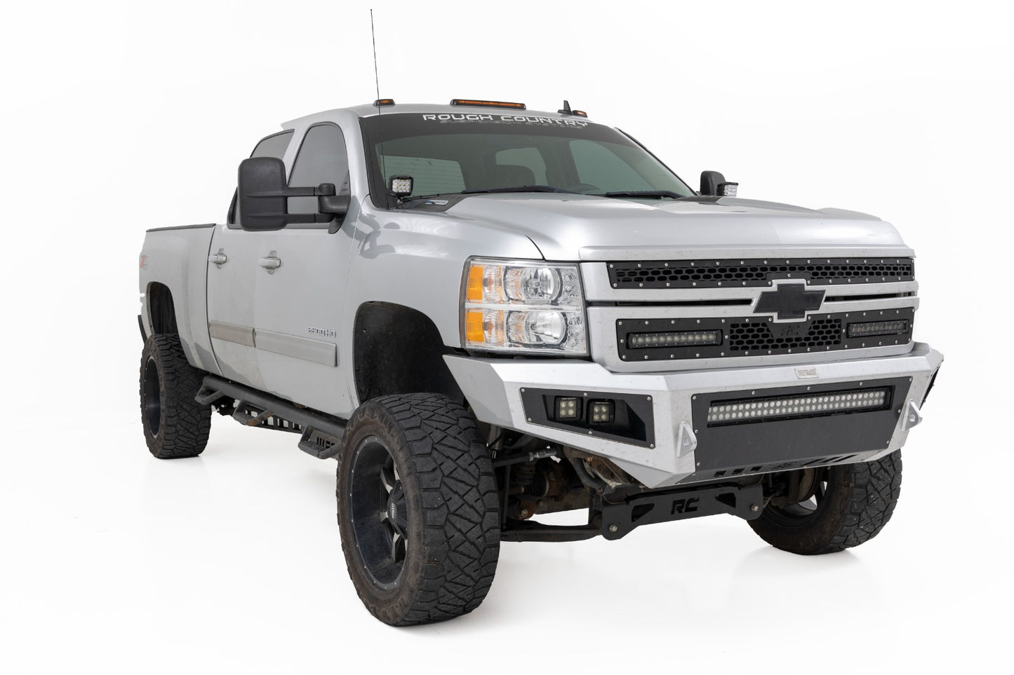 LED Light Kit | Ditch Mount | 2" Black Pair | Flood | Chevy 1500 & Chevy/GMC 2500HD/3500HD (07-14)