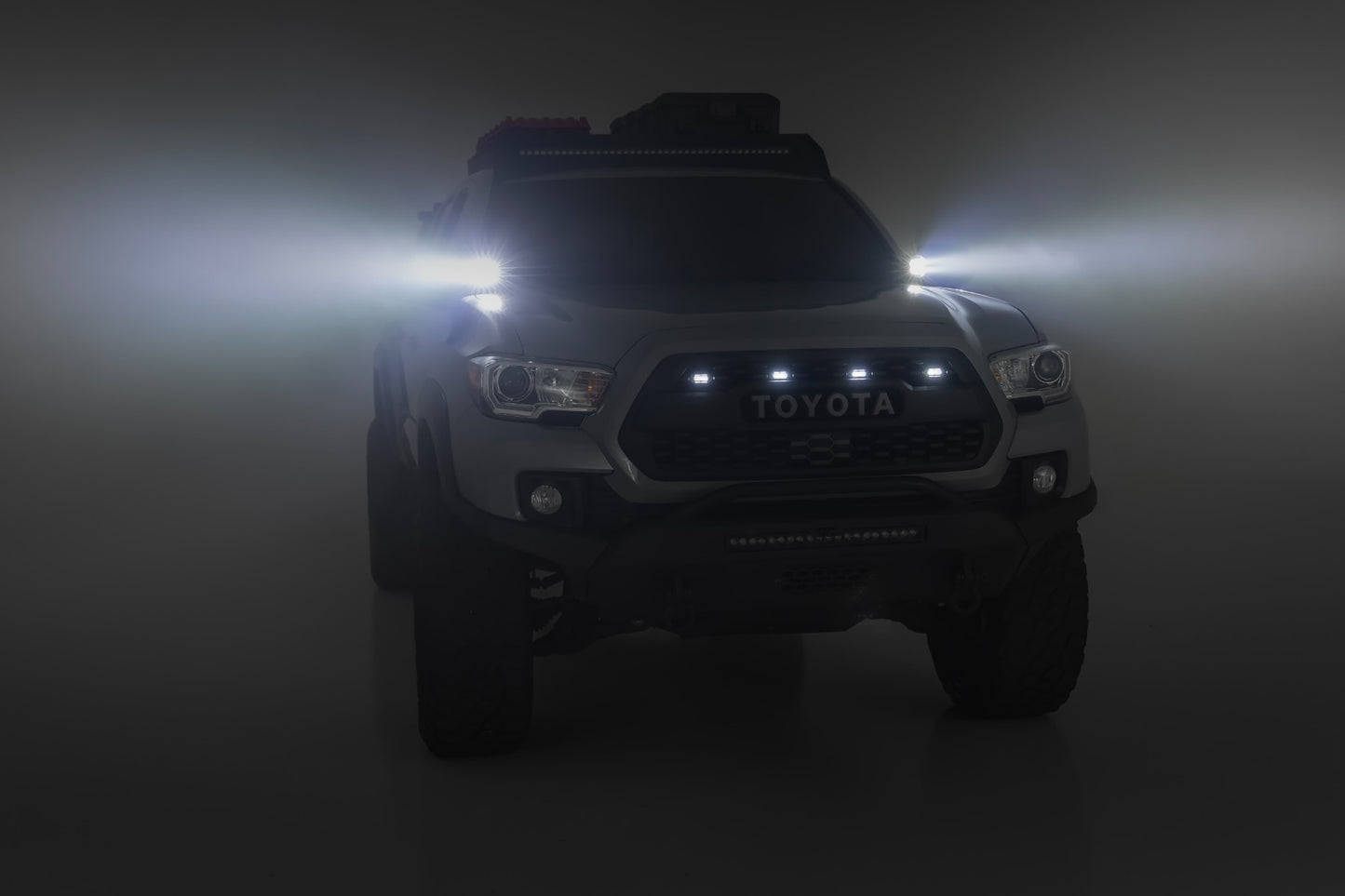 LED Light Kit | Ditch Mount | Black Series Round | 3.5 Inch | Amber DRL | Toyota Tacoma (16-23)