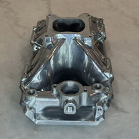 Polished Aluminum High Rise Single Plane Intake Manifold for Big Block Chevy with Oval Port Heads - 396, 402, 427, 454