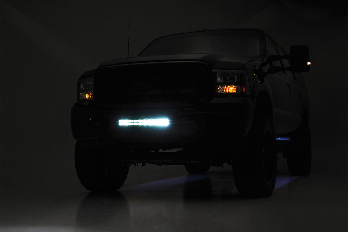 LED Light Kit | Bumper Mount | 2" Black Dual Row | White DRL | Ford F-250/F-350 Super Duty (05-07)