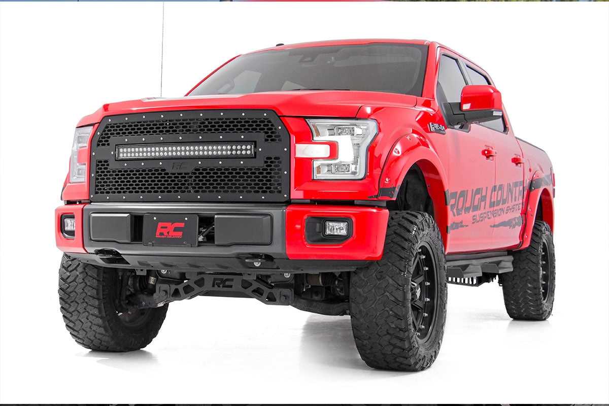 Mesh Grille | 30" Dual Row LED | Black | Ford F-150 2WD/4WD (2015-2017)