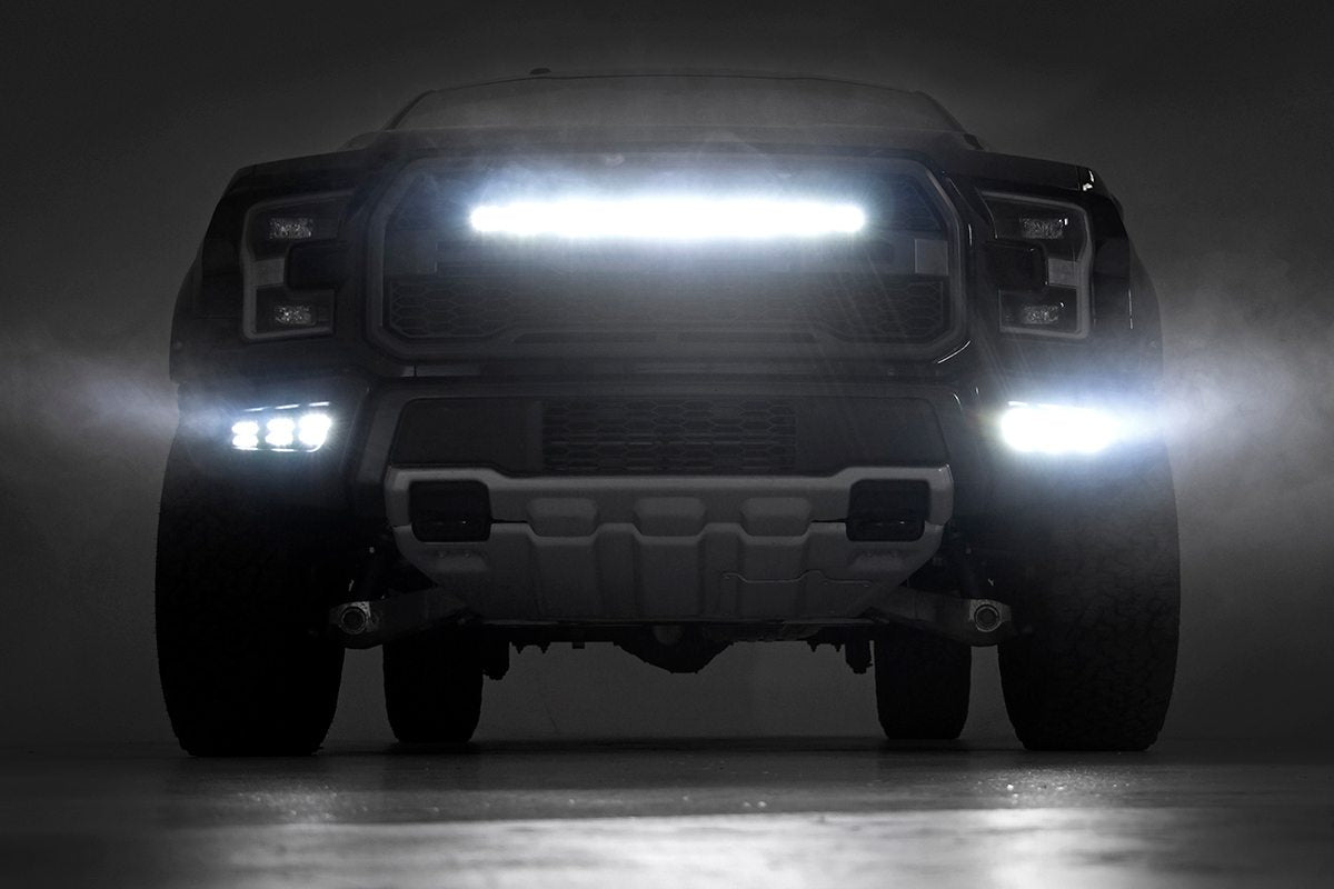 LED Light Kit | Fog Mount | Triple 2" Black Pair | White DRL | Ford Raptor (17-20)