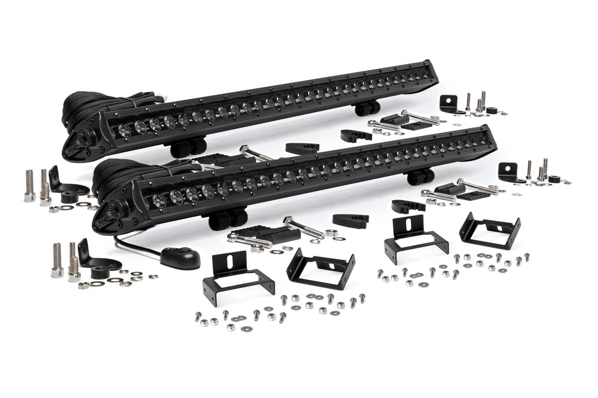 LED Light Kit | Grill Mount | 30" Black Single Row Pair | Ford F-250/F-350 Super Duty (11-16)