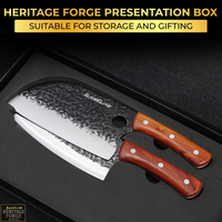 SliceElite 2PCS Hand-Forged Chef Knife Set | Viking & Serbian Knives for Meat Cutting | Professional Kitchen Tools with Gift Box for BBQ Cooking