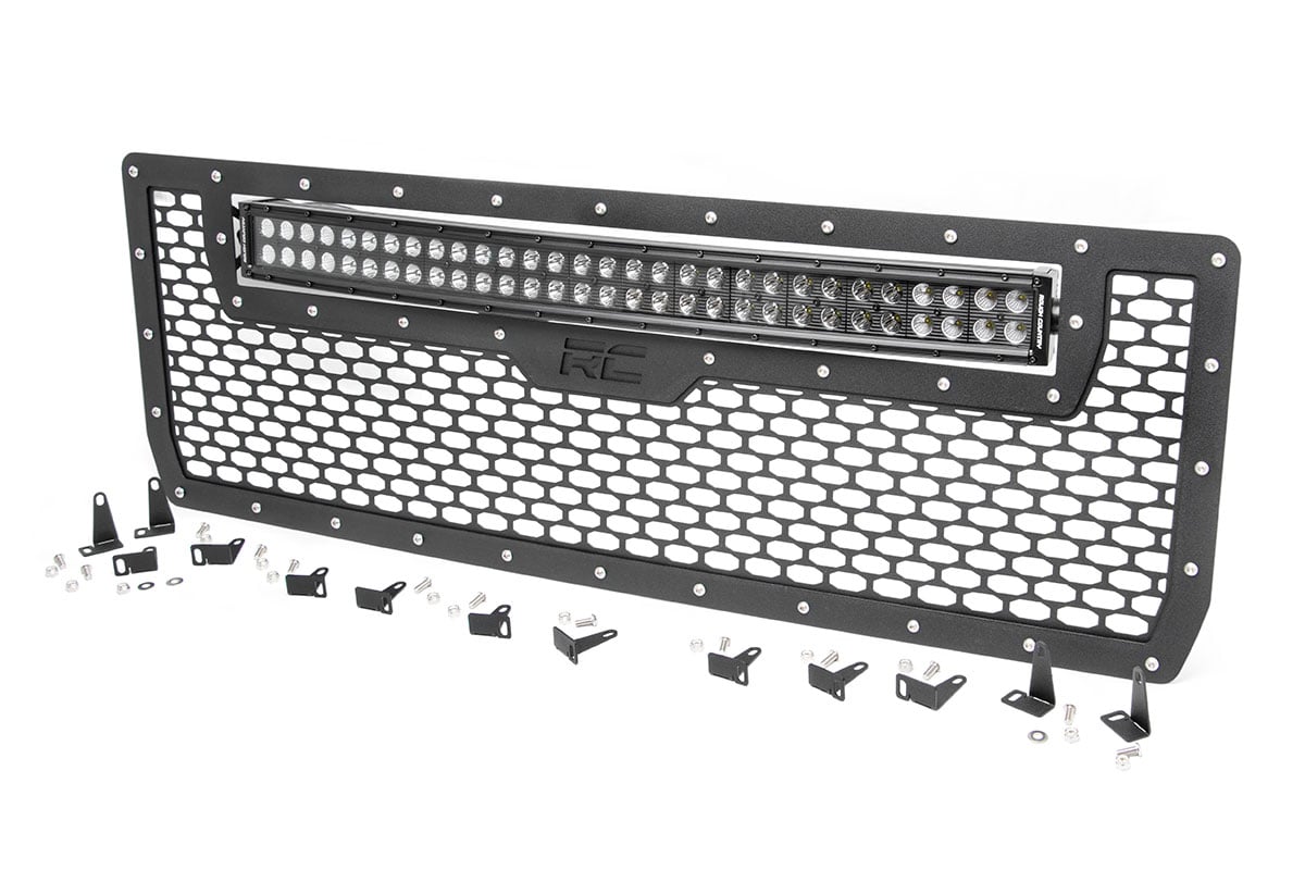 Mesh Grille | 30" Dual Row LED | Black | GMC Sierra 1500 2WD/4WD (2014-2015)