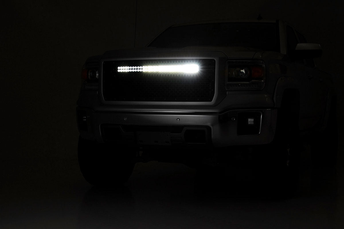 Mesh Grille | 30" Dual Row LED | Black | GMC Sierra 1500 2WD/4WD (2014-2015)