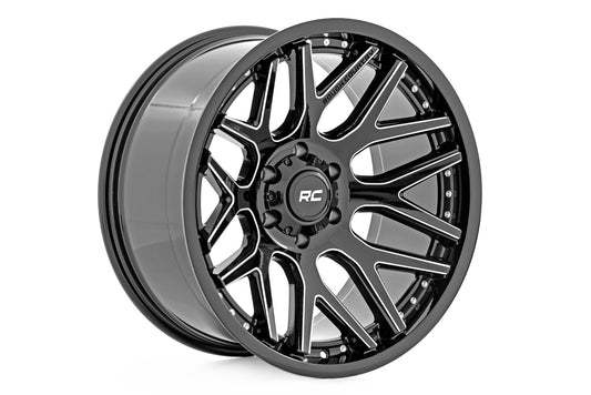 Rough Country 95 Series Wheel | Machined One-Piece | Gloss Black | 22x10 | 8x180 | -19mm