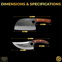 SliceElite 2PCS Hand-Forged Chef Knife Set | Viking & Serbian Knives for Meat Cutting | Professional Kitchen Tools with Gift Box for BBQ Cooking