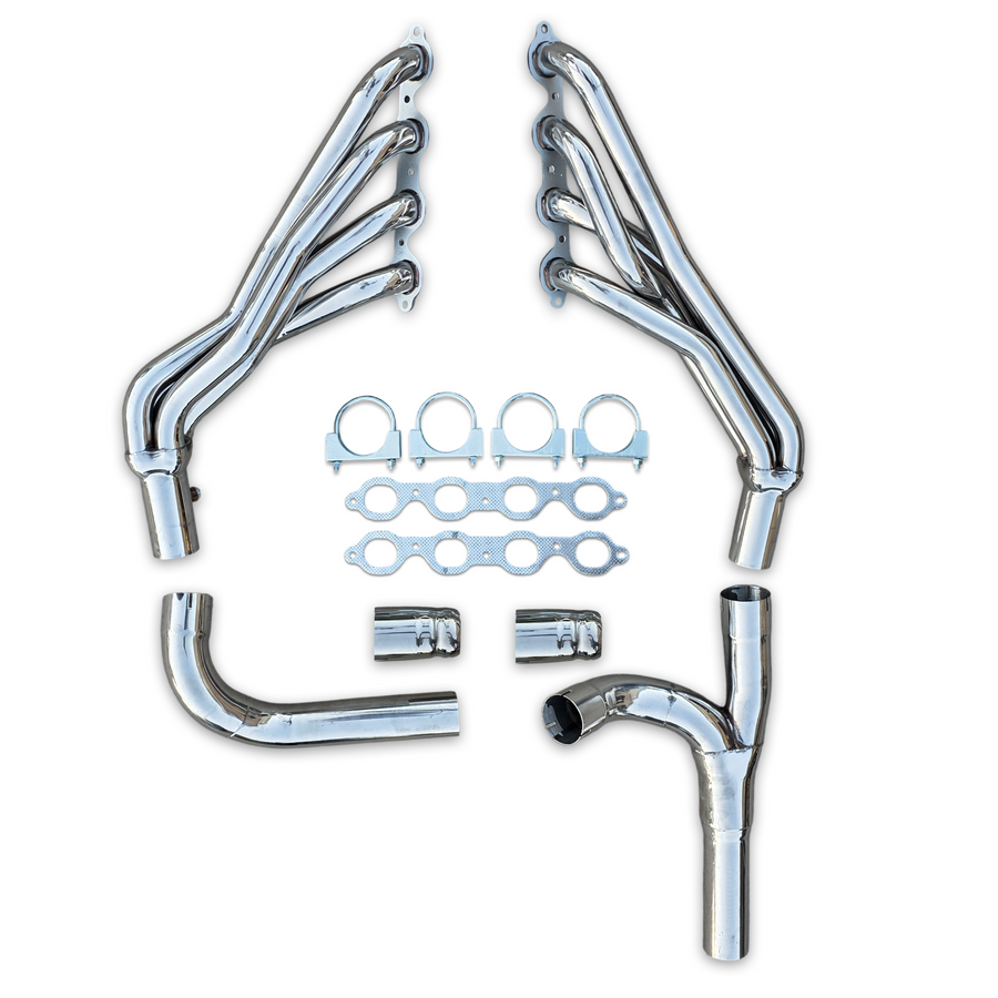 Certified Automotive Experts Long Tube Exhaust Headers with Y-Pipe for 5.3L & 6.2L V8, 2014–2017 GM Trucks & SUVs
