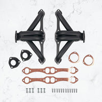 High Temperature Black Coated Exhaust Headers 2002–2013 Silverado Sierra Suburban Tahoe Yukon Escalade 4.8L 5.3L 6.0L 6.2L V8 LS Style Engines Right Side Beveled Flange