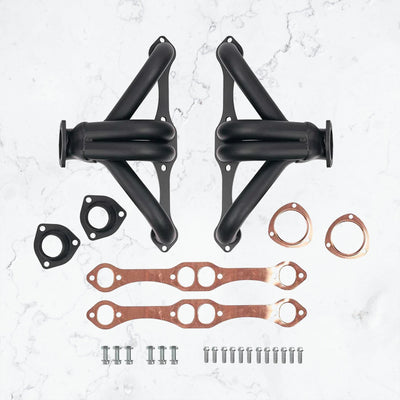 High Temperature Black Coated Exhaust Headers 2002–2013 Silverado Sierra Suburban Tahoe Yukon Escalade 4.8L 5.3L 6.0L 6.2L V8 LS Style Engines Right Side Beveled Flange