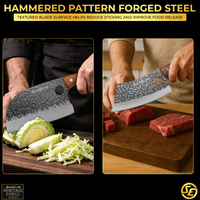 SliceElite 2PCS Hand-Forged Chef Knife Set | Serbian & Cleaver Knives for Meat & Veg Cutting | Professional Kitchen Knife with Gift Box for BBQ Cooking