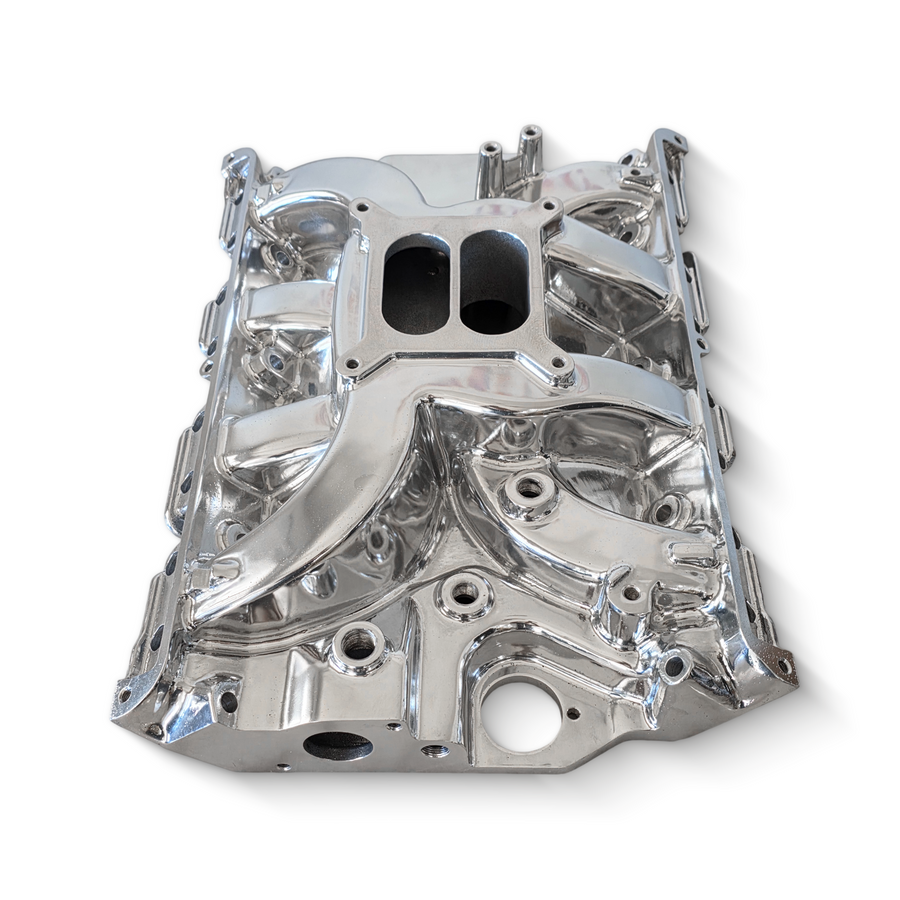 Ford FE Dual Plane Intake Manifold Polished Aluminum 352 360 390 427 428 V8 Mid Rise Street Strip Performance