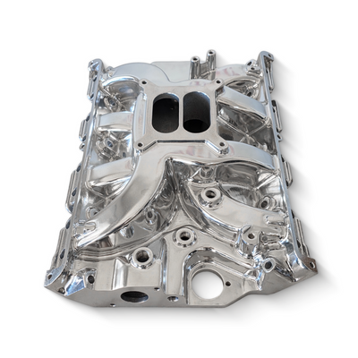 Ford FE Dual Plane Intake Manifold Polished Aluminum 352 360 390 427 428 V8 Mid Rise Street Strip Performance
