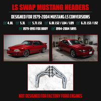 Polished Long Tube Headers – Fox Body LS Swap