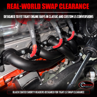 Black Shorty Headers – LS Swap Block Hugger
