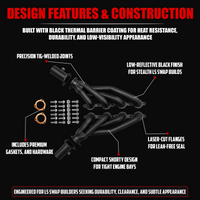 Black Shorty Headers – LS Swap Block Hugger