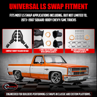 Black Shorty Headers – LS Swap Block Hugger