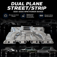 Ford FE Dual Plane Intake Manifold Polished Aluminum 352 360 390 427 428 V8 Mid Rise Street Strip Performance