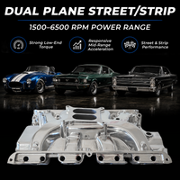 Ford FE Dual Plane Intake Manifold Polished Aluminum 352 360 390 427 428 V8 Mid Rise Street Strip Performance