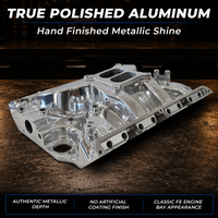 Ford FE Dual Plane Intake Manifold Polished Aluminum 352 360 390 427 428 V8 Mid Rise Street Strip Performance
