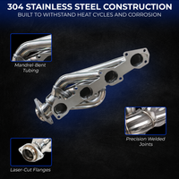 Stainless Shorty Headers – 2009–2018 Ram 1500 & 2019–2024 Ram 1500 Classic 5.7L Hemi