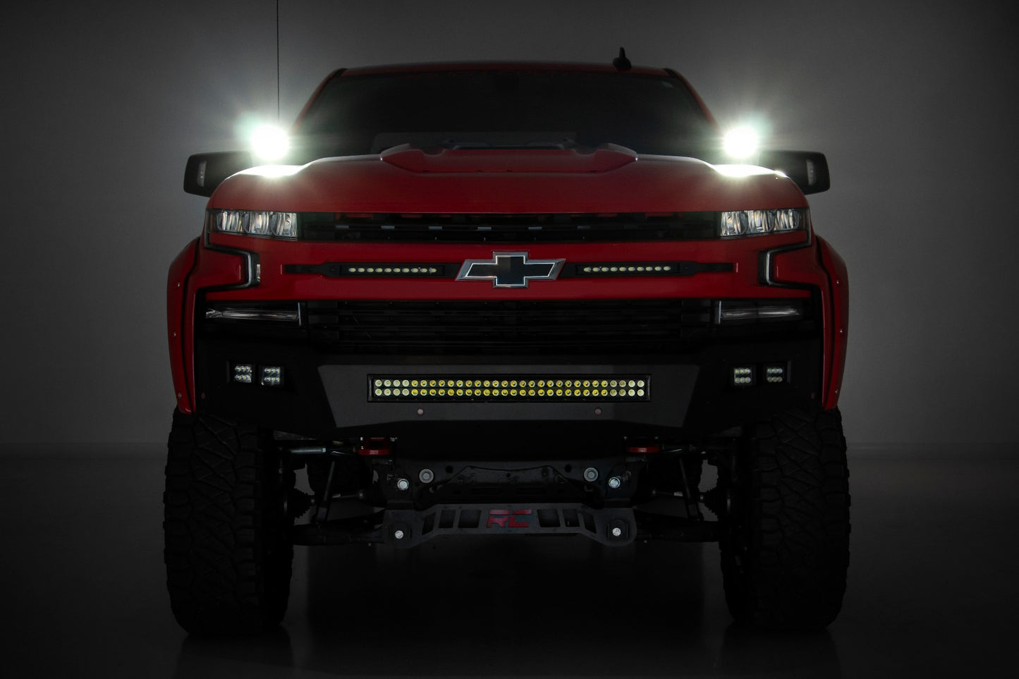 LED Light Kit | Ditch Mount | 2" Black Pair | Flood | Chevy Silverado 1500 (19-24)