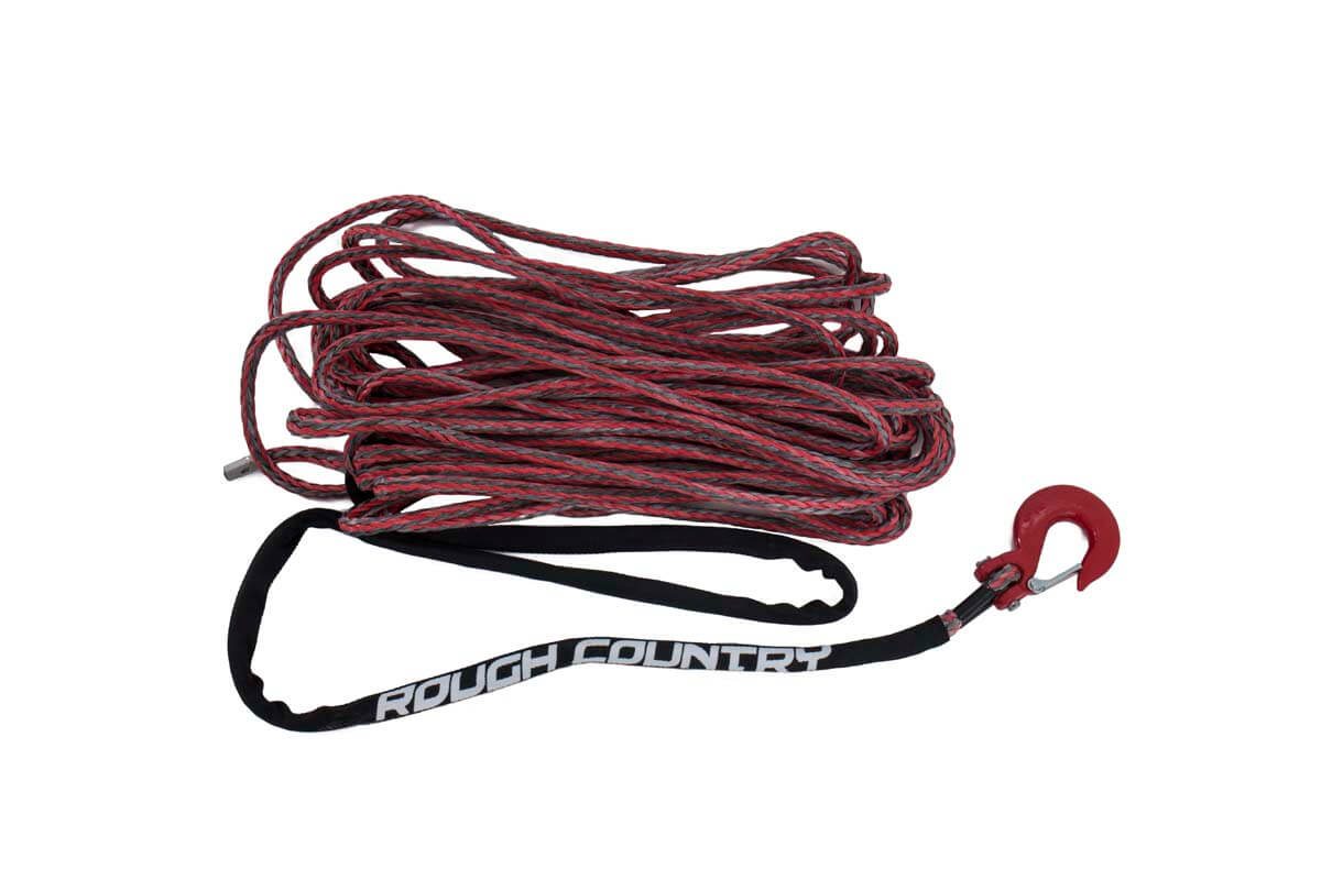 Synthetic Rope | 3/8 Inch | 85 Ft | Red/Gray