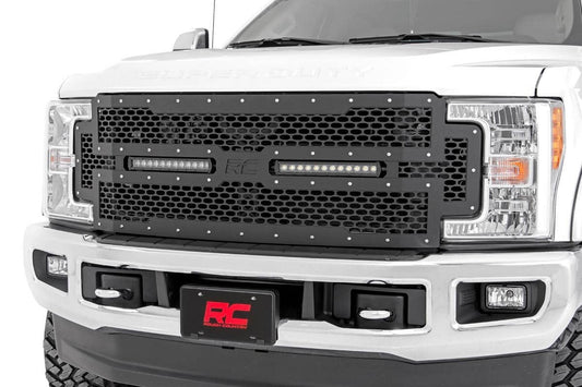 Mesh Grille | 12" Dual Row LED | Black | Ford F-250/F-350 Super Duty (17-19)